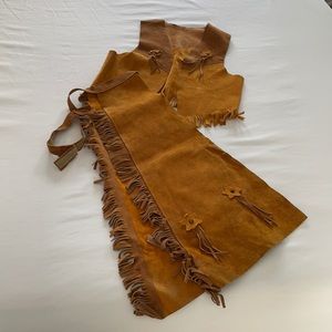 Cowboy outfit , real suede, size 6/8